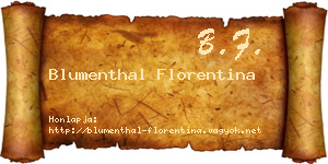Blumenthal Florentina névjegykártya